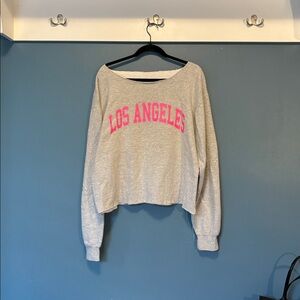 Grey Off-the-Shoulder Los Angeles Shirt